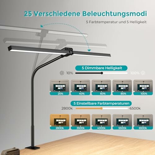 Vatato Doppelkopf Schreibtischlampe LED