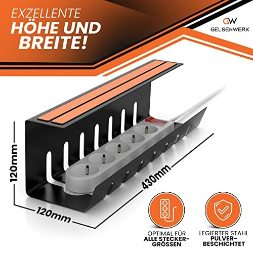 GELSENWERK Kabelkanal Schreibtisch Schwarz