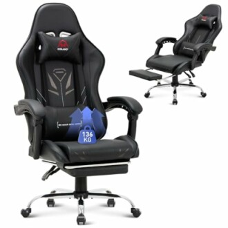 Ergonomischer Gaming-Stuhl mit Fußstütze
