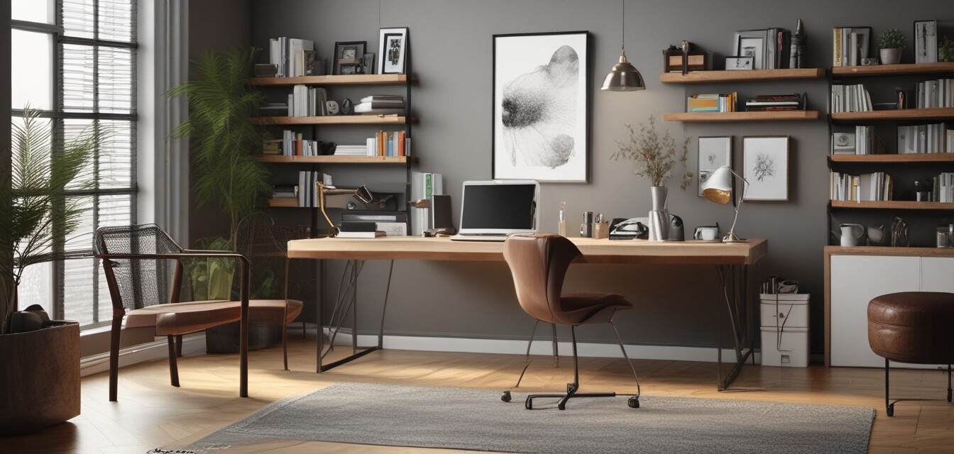 Organized home office setup